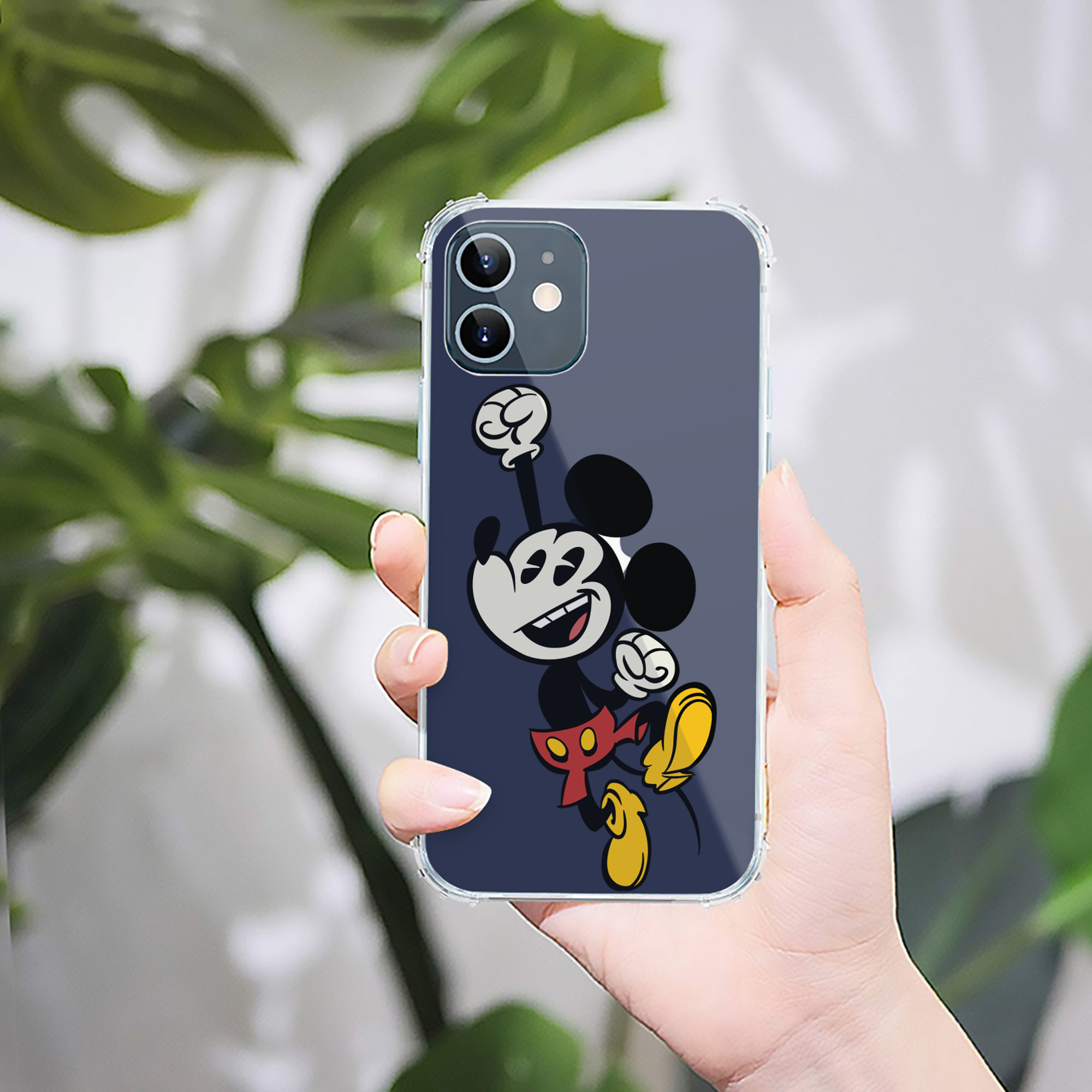 （画像用） ミッキーマウス Mickey Mouse 【iPhone 12シリーズ対応】透明スマホケース（クリアソフトケース）